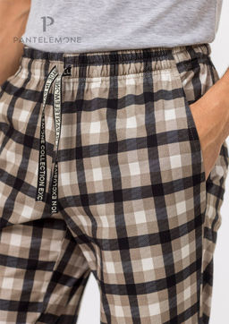 Мужские шорты PH-127 Клетка бежевая/черная - Pantelemone фото 2