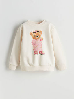 Ay? Teddy Bask?l? K?z ?ocuk Sweatshirt