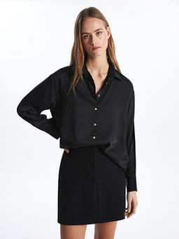 D?z Uzun Kollu Oversize Kad?n G?mlek