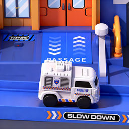 Парковка "Служебный паркинг" (свет, звук, 3 металл машины, самолет) в коробке