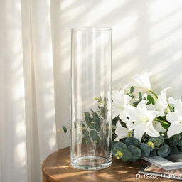 Ваза для цветов 12х40 см Цилиндр / C-1240 /уп 15/ СКИДКА НА КОРОБ 11%