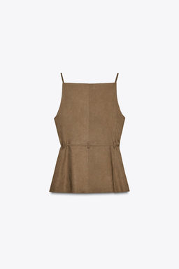 BEADED BELT WAISTCOAT IN LINEN BLEND - Zara фото 6