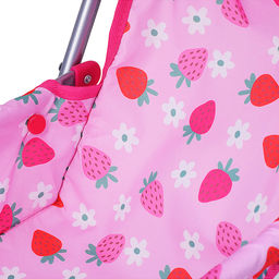 Коляска для кукол, складная, прогулочная, с тентом, цвет клубнички на розовом