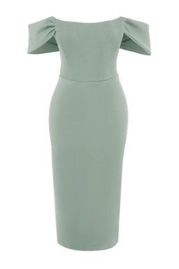 Mint Vucuda Oturan Korse Detayl? Dokuma S?k Abiye Gece Mezuniyet Elbisesi TPRSS22EL00097