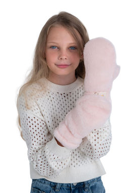 Варежки детские меховые ваниль - Woollamb фото 16