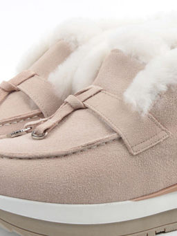 04-5520-7 LT. BEIGE Ботинки зимние женские (натуральная кожа, 100% шерсть)