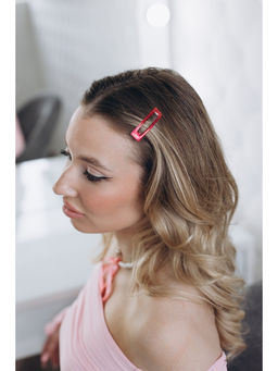 Цена за 6 шт. Заколки для волос «Хэдли», набор 3 шт., прямой, 5 см, розовые