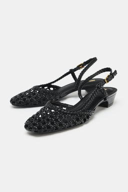 ZAPATO DESTALONADO TRENZADO / Negro - Zara фото 5