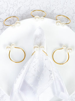 Кольца для салфеток 6 штук Бусины Золото / JG03 /уп 200/ - Галеонтрейд фото 2