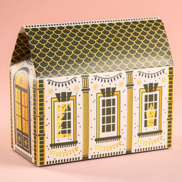 Набор в коробке домике Сказочного года, чай чёрный 50 г., печенье с предсказанием 3 шт., конфеты с кремовой начинкой 100 г. - Фабрика счастья фото 2