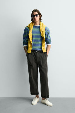 CAMISETA JACQUARD RAYAS / Azul