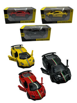 Металл. модель 12см "Lamborghini (1:36)" 2 двери откр-ся (HN3608) свет фар, звук, инерция, 3цв., в коробке