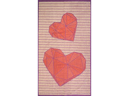 6с103.412ж1 Арт-сердца (коралл3) Полотенце махровое 50х90см