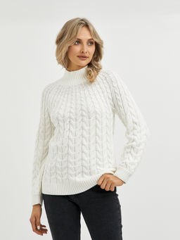 джемпер женский из хлопка с воротником стойка - Glenfield фото 4