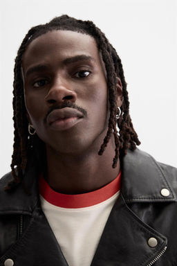 LEATHER BIKER JACKET - Zara фото 5