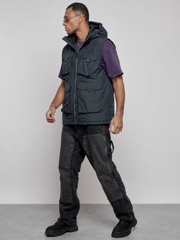 Куртка - жилетка трансформер с подогревом 2 в 1 мужская зимняя темно-синего цвета 6668TS - Mtforce фото 10