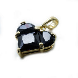 Подвеска Сердечко Black-gold чешское стекло с алмазной огранкой