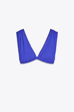 RIBBED WIDE STRAP BIKINI TOP - Zara фото 7