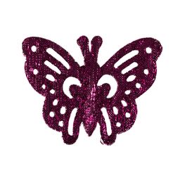 Термоаппликация BLITZ №5 12 шт 5-08 бабочка ажур малиновая 5.5х4.5 см