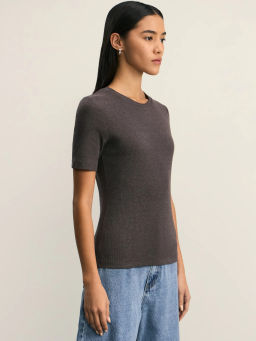 Базовая футболка в рубчик / Zarina  фото 4