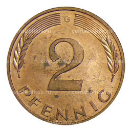 Монета 2 пфеннига 1995 года G Германия