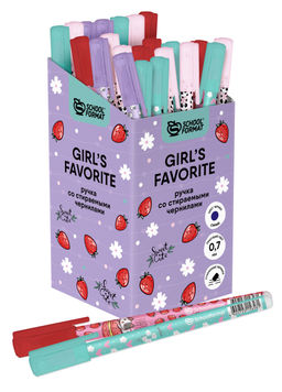 Цена за 2 шт. Ручка гелевая стираемая Schoolformat GIRLS FAVORITE 0,5 мм синяя