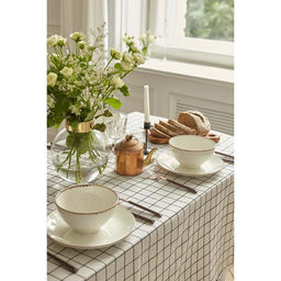 Скатерть «Доляна. Клетка», 145×200±3 см,100% п/э, рогожка 130 г/м