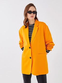 D?z Uzun Kollu Kad?n Blazer Ceket