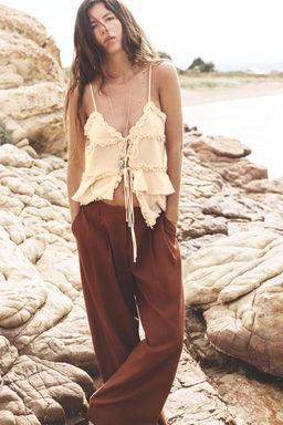 WIDE-LEG TROUSERS WITH DARTS - Zara фото 8