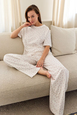 Пижама с брюками хлопковая Сердце