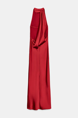 LONG SATIN HALTER DRESS - Zara фото 4