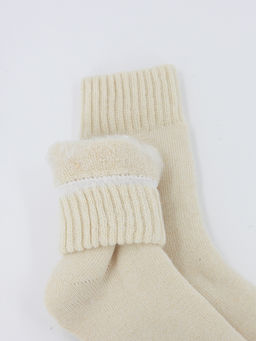 Носки р.35-40 Шерстяные Пух Кремовые - Krumpy фото 3