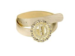 Кожаный ремень, золотистый