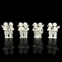 Фигурка полистоун Белоснежные ангелы хрустальное сердце, 5.6?4.3?2.3 см