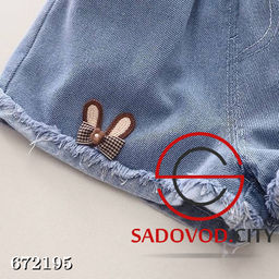 Летний костюм двойка для девочки с джинсовыми шортами