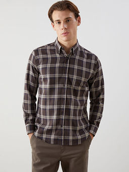 Slim Fit Uzun Kollu Ekose Erkek G?mlek