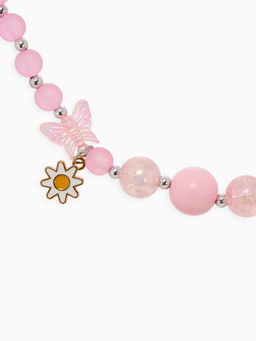 Бусы детские Выбражулька «Бабочка с ромашкой», розовые