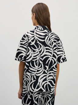 Рубашка из хлопка с принтом / Zarina  фото 5