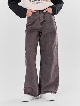 Джинсы для девочек коричневые Wide leg - Mark formelle фото 2