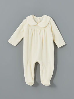 Bebe Yaka Kadife K?z Bebek Tulum