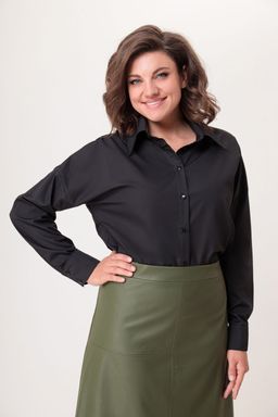 Блуза Swallow 803.2 черный+серебряный узор фото 46