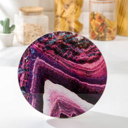 Доска разделочная стеклянная Доляна Жеода, d=20 см