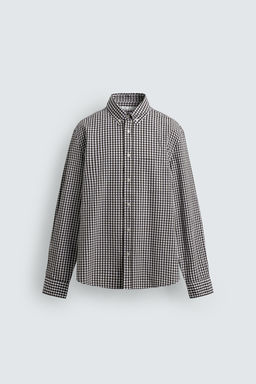 CAMISA REGULAR FIT ALGOD?N / Marr?n / Crudo - Zara фото 7