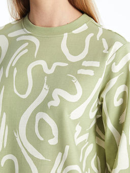 Bisiklet Yaka Desenli Kad?n Sweatshirt Tunik