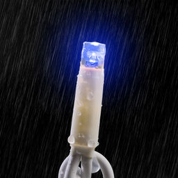 Гирлянда «Бахрома» 3×0.6 м, IP65, УМС, белая нить каучук, 108 LED, свечение синее, 220 В