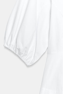 CAMISA PEPLUM MANGA ABULLONADA / Blanco - Zara фото 11