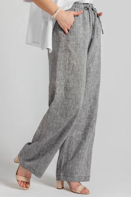 Брюки лен 221/01/Серый меланж