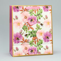 Пакет подарочный с шильдиком Нежные цветы, 30.5 х 25.4 х 12.7 см - Дарите счастье фото 4