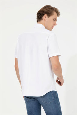 Мужская белая рубашка с коротким рукавом - U.s. polo assn фото 5
