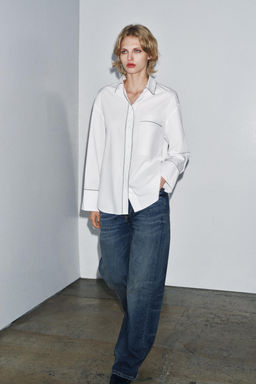 ZW COLLECTION CONTRAST POPLIN SHIRT
